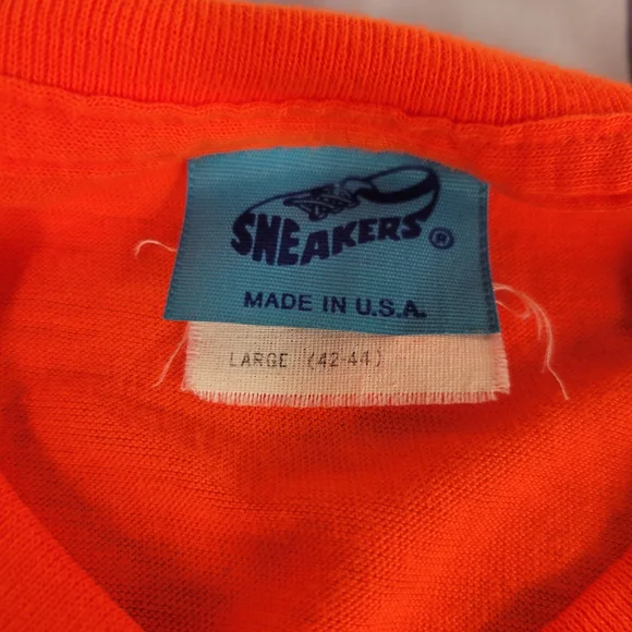 Vintage 1985 Detroit Tigers Sneakers Tag, Large deadstock Single stitch Made USA - Picture 3 of 7